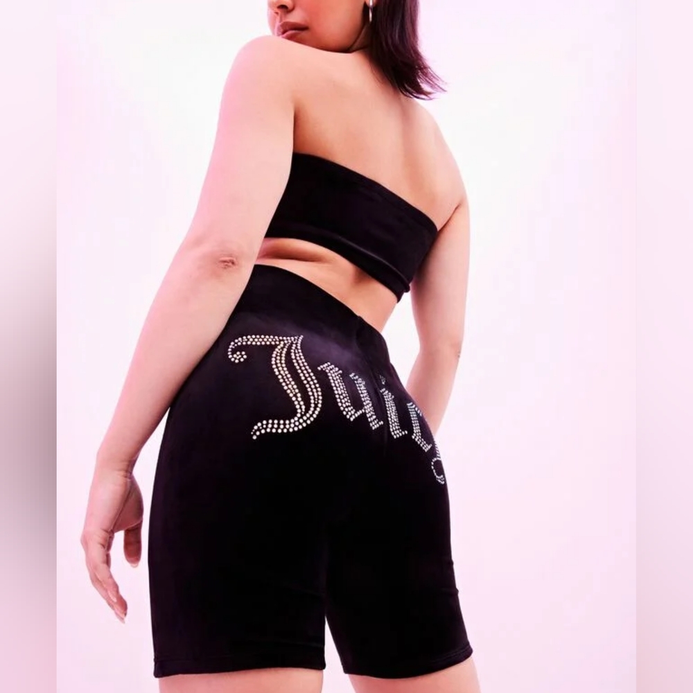 JUICY COUTURE Bling Velour Biker Shorts